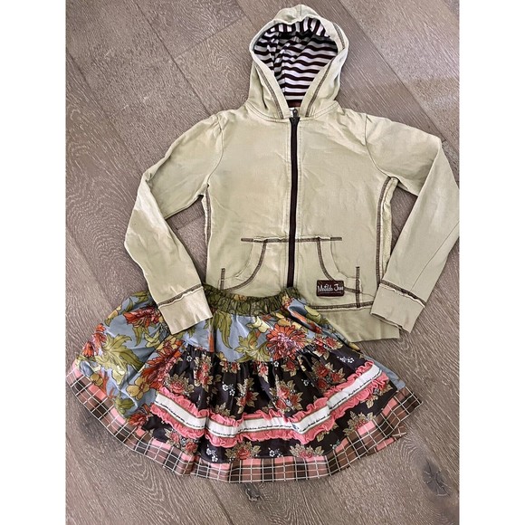 Lot Of 2 Matilda Jane Outfit 2 Pc Clothes Set Hoodie Shirt Skirt Set Size 6 XS - Picture 5 of 11